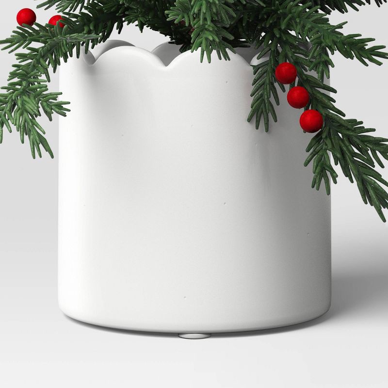 slide 4 of 4, Christmas Classic Artificial Tree in Scallop Pot Medium - Threshold™, 1 ct