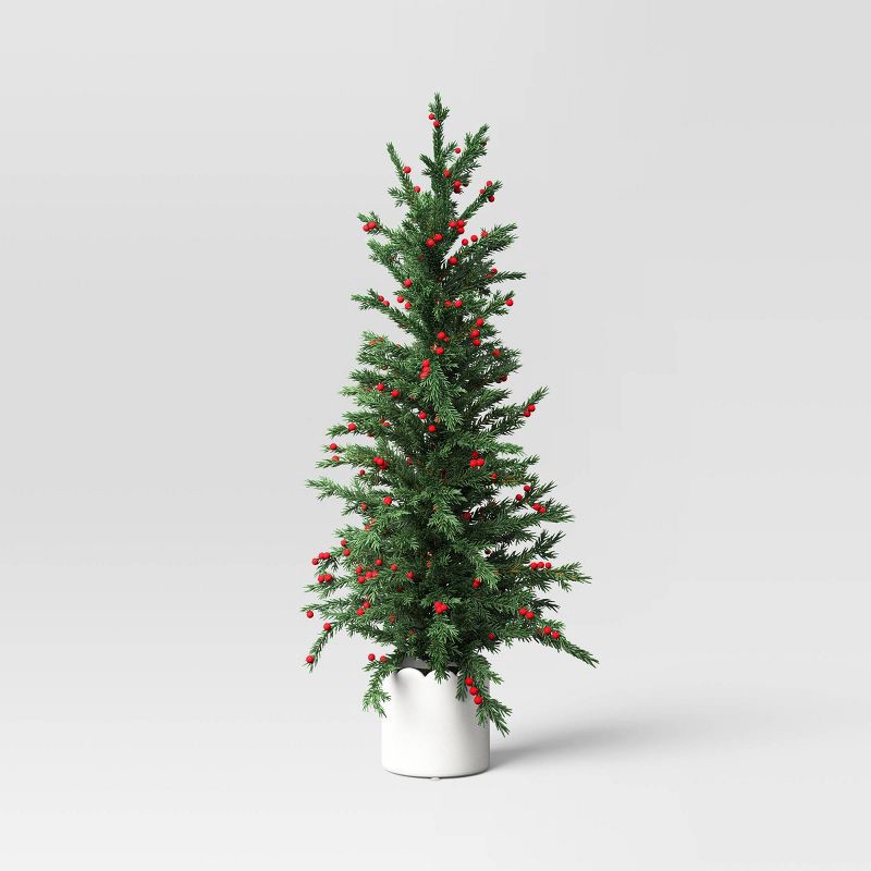 slide 1 of 4, Christmas Classic Artificial Tree in Scallop Pot Medium - Threshold™, 1 ct