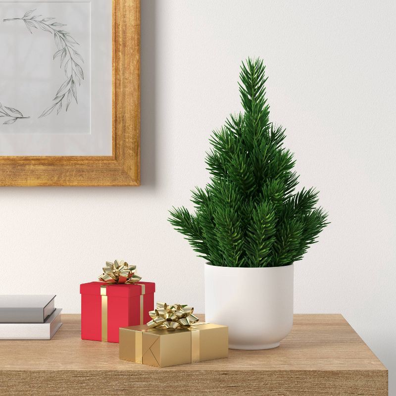 slide 2 of 4, Christmas Mini Pine Tree Arrangement Artificial Plants - Room Essentials™, 1 ct