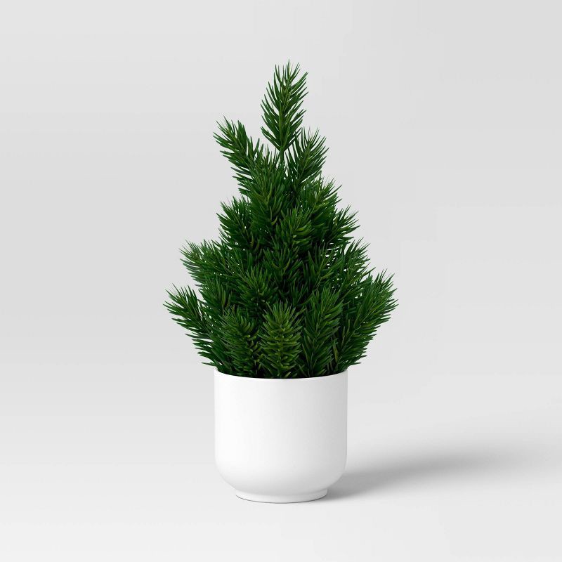 slide 1 of 4, Christmas Mini Pine Tree Arrangement Artificial Plants - Room Essentials™, 1 ct