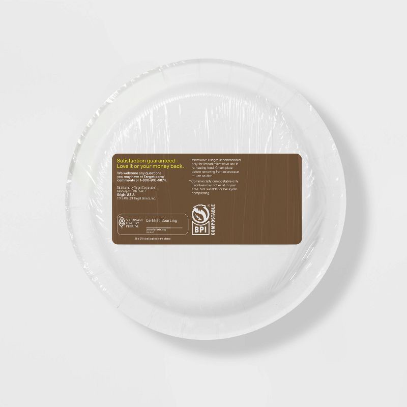 slide 3 of 3, Fall Disposable Plates 7" - Fall Greenery - 60ct - up&up™, 60 ct