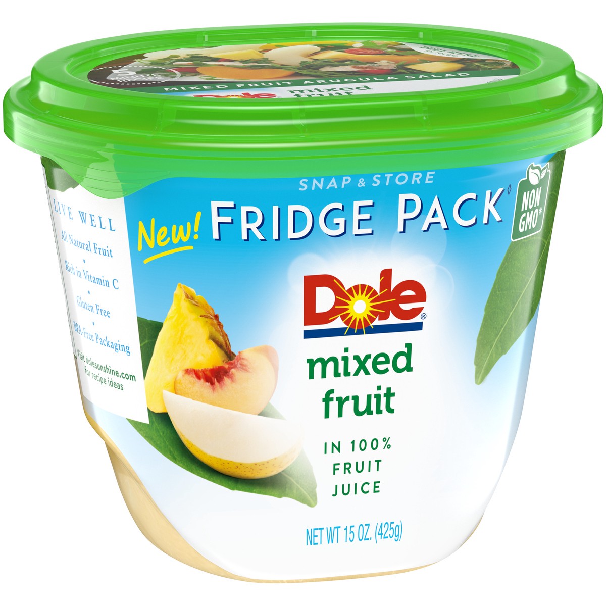 slide 9 of 9, Dole Fridge Pack Mixed Fruit in 100% Fruit Juice 15 oz. Tub, 15 oz