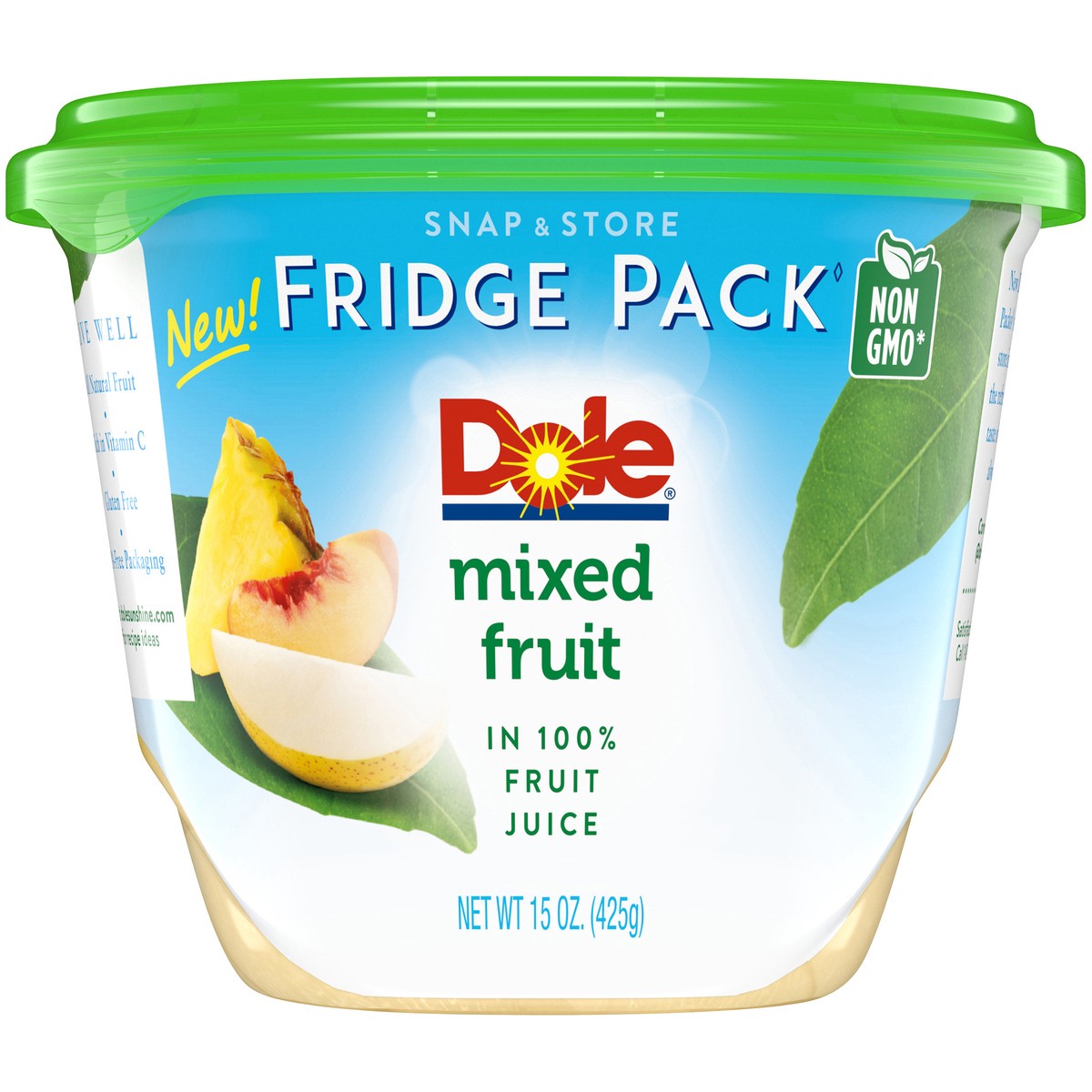 slide 6 of 9, Dole Fridge Pack Mixed Fruit in 100% Fruit Juice 15 oz. Tub, 15 oz