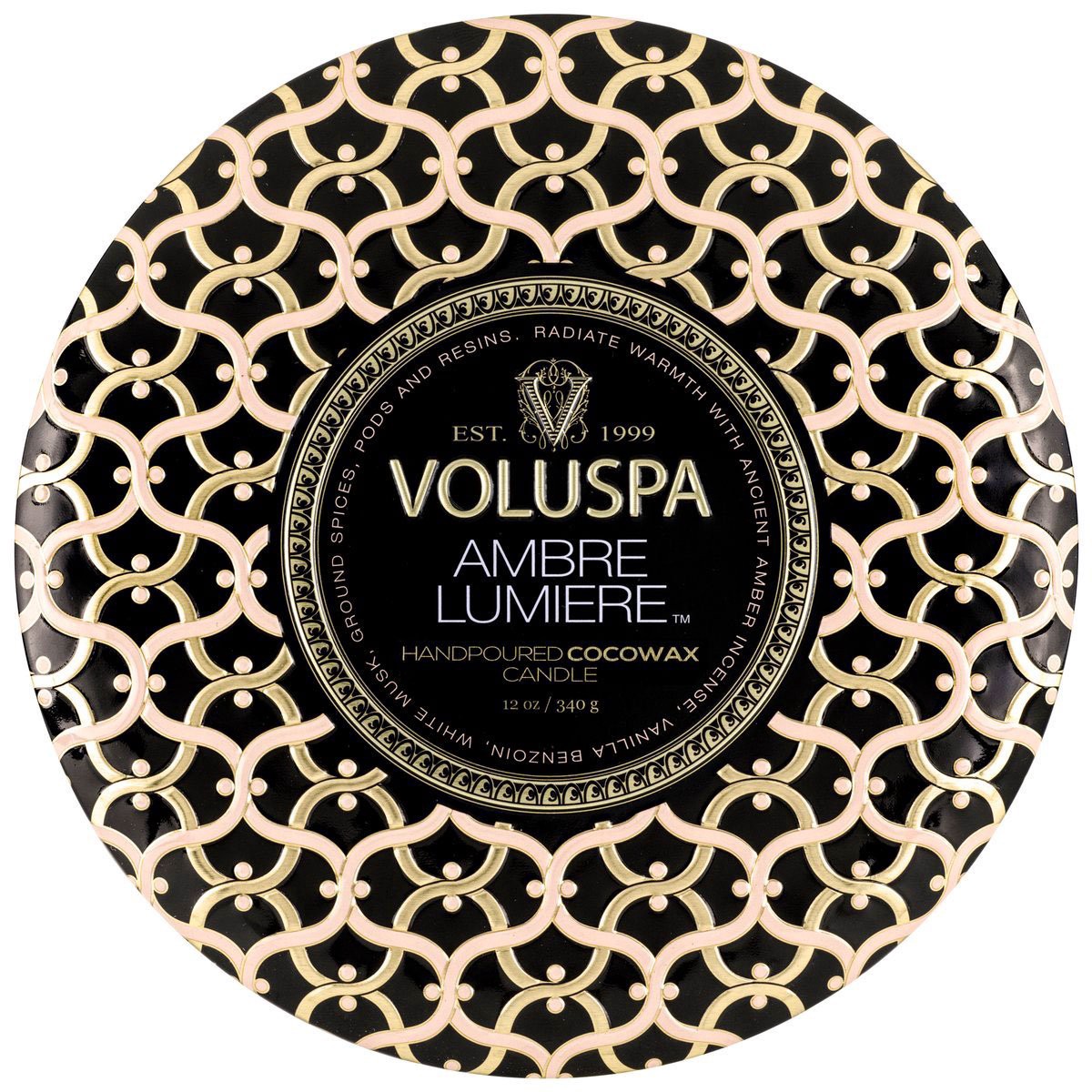 slide 1 of 1, Voluspa Ambre Lumiere 3 Wick Tin Candle, 1 ct