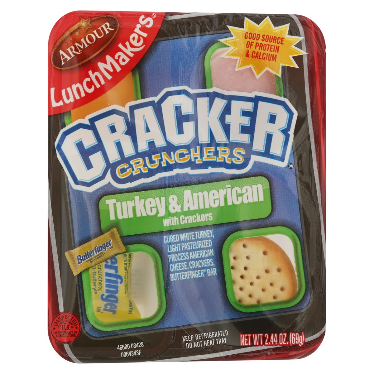 slide 8 of 9, Armour LunchMakers Meat Kit with Turkey, Cheese, Crackers and Butterfinger, 2.4 oz., 2.6 oz