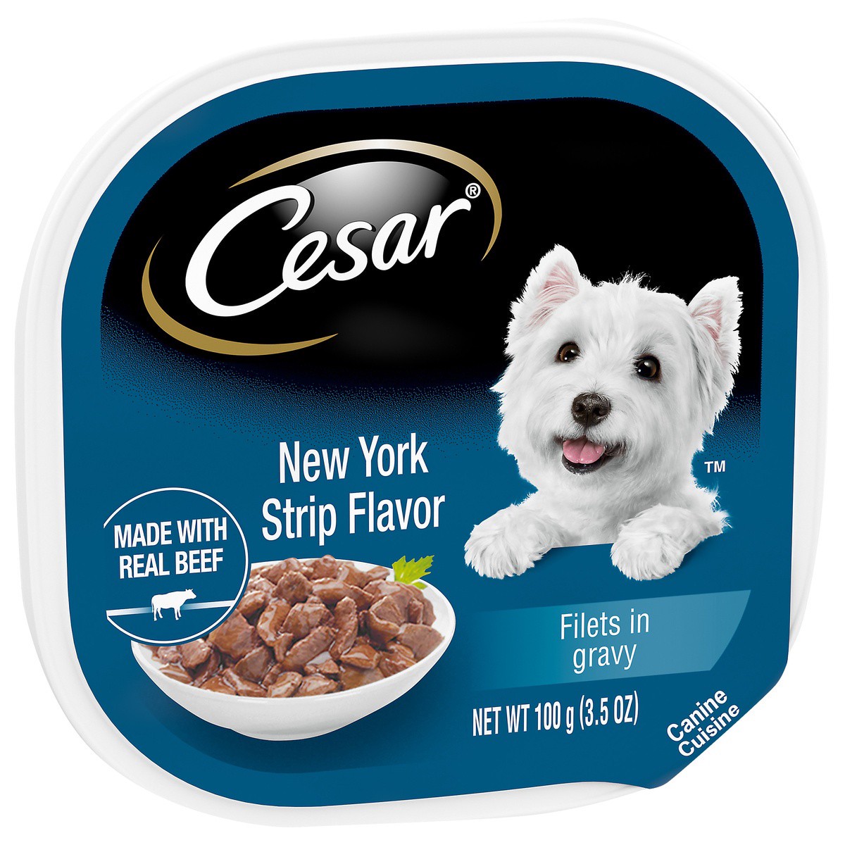 slide 5 of 7, Cesar Filets in Gravy New York Strip Flavor Canine Cuisine 3.5 oz, 3.5 oz