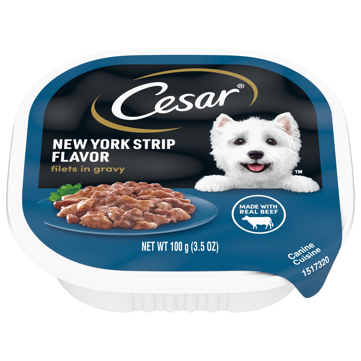 slide 1 of 7, Cesar Filets in Gravy New York Strip Flavor Canine Cuisine 3.5 oz, 3.5 oz