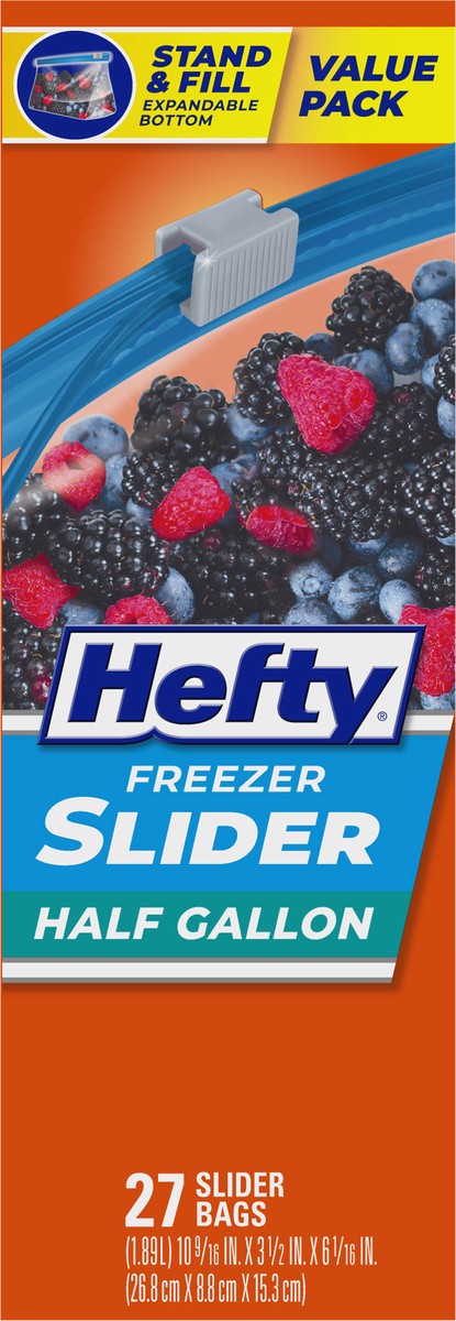 slide 12 of 15, Hefty Half Gallon Freezer Slider Bags Value Pack 27 ea, 27 ct