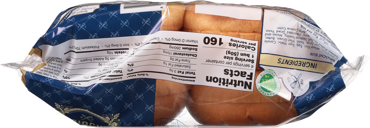 slide 4 of 9, Brioche Gourmet Pre-Sliced Brioche Buns 4 ea, 4 ct
