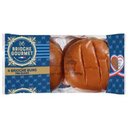 Brioche Gourmet Pre-Sliced Brioche Buns - 4 ea