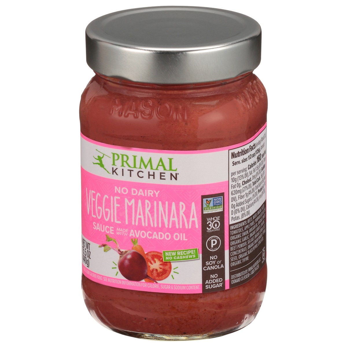 slide 13 of 14, Primal Kitchen Veggie Marinara Sauce 15.5 oz, 15.5 oz