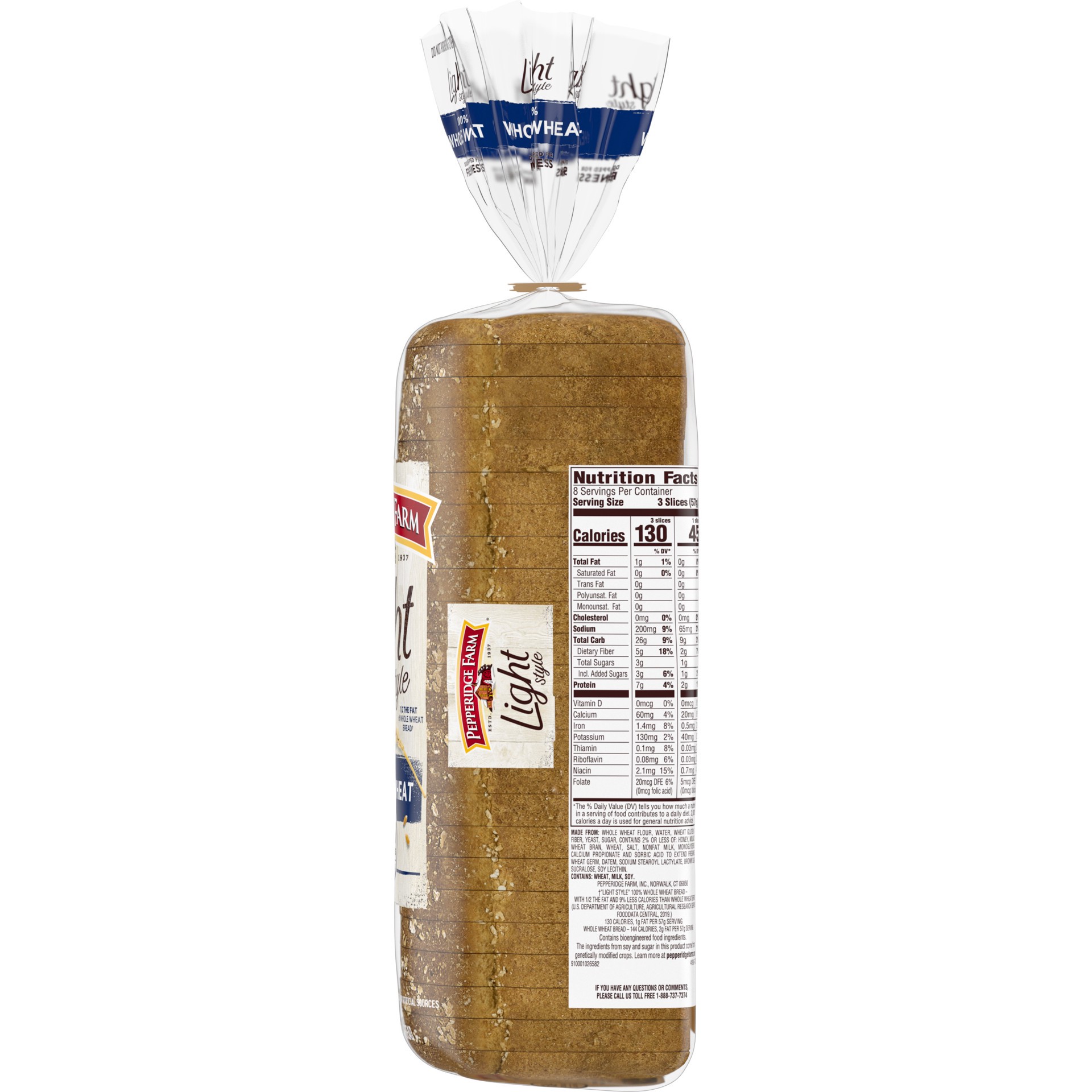 slide 4 of 5, Pepperidge Farm Light Style Whole Wheat Bread, 16 Oz Loaf, 16 oz