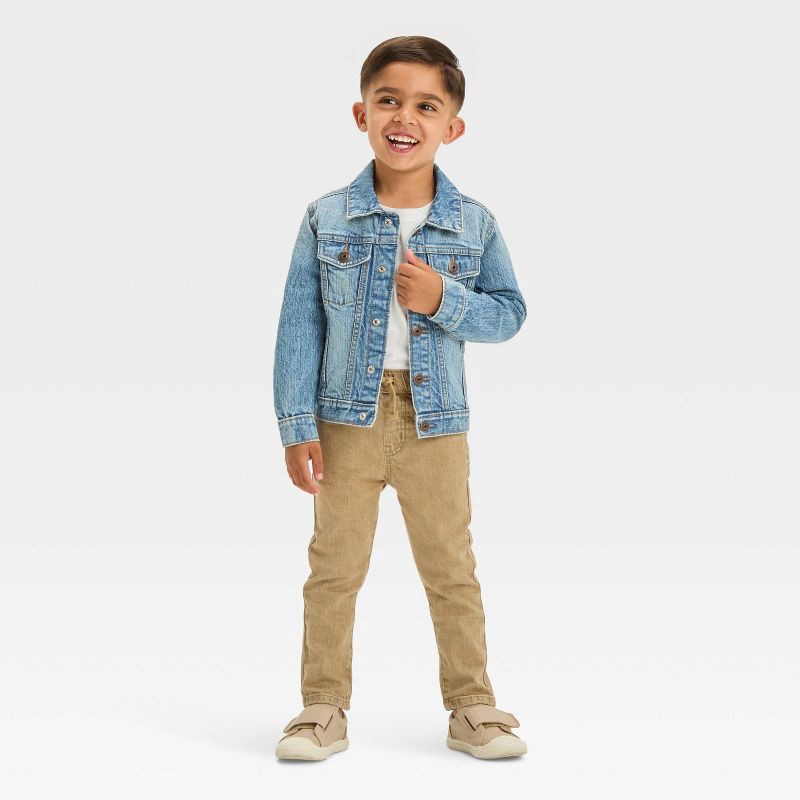 slide 3 of 4, OshKosh B'gosh Toddler Boys' Denim Jacket - Blue 4T: Cotton, Front Button, 2 Pockets, Collared, 1 ct