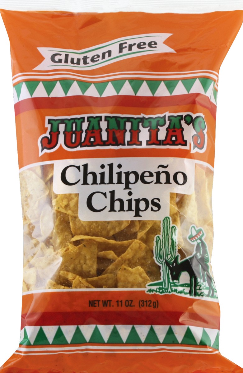 slide 3 of 5, Juanita's Food Chilipeno Tortilla Chips, 