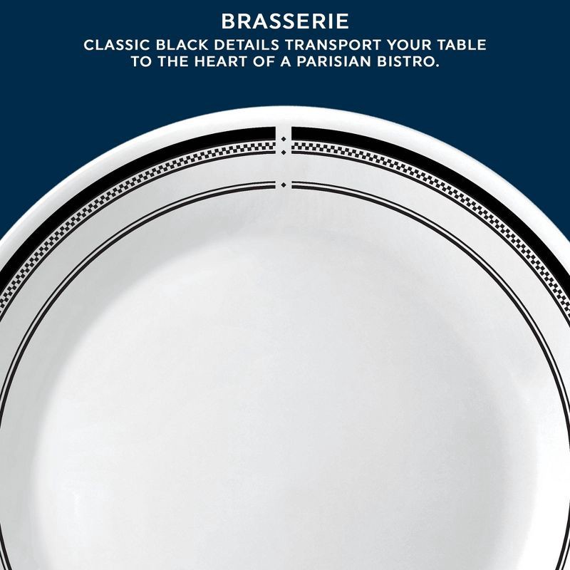 slide 3 of 9, Corelle 16pc Vitrelle Brasserie Dinnerware Set: Geometric Pattern, Service for 4, Includes Plates & Bowls, Dishwasher-Safe, 16 ct