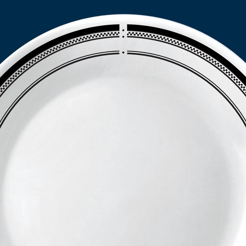 slide 4 of 9, Corelle 16pc Vitrelle Brasserie Dinnerware Set: Geometric Pattern, Service for 4, Includes Plates & Bowls, Dishwasher-Safe, 16 ct