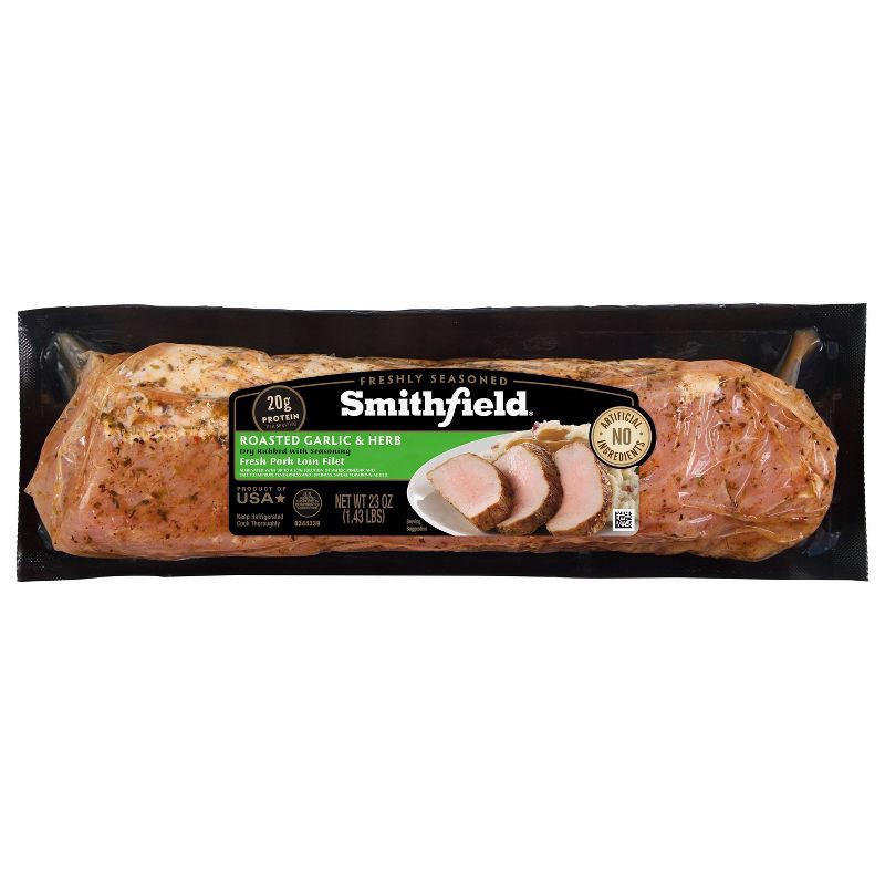 slide 1 of 3, Smithfield Garlic and Herb Pork Loin - 23oz, 23 oz