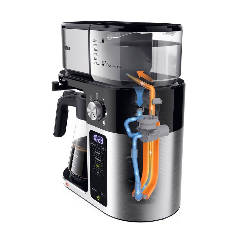 slide 5 of 10, Braun MultiServe Plus 10-Cup Pod Free Drip Coffee Maker, 7 Brew Sizes / Hot & Cold Brew, KF9250BK: Stainless Steel, Electric, Dishwasher-Safe, 1 ct