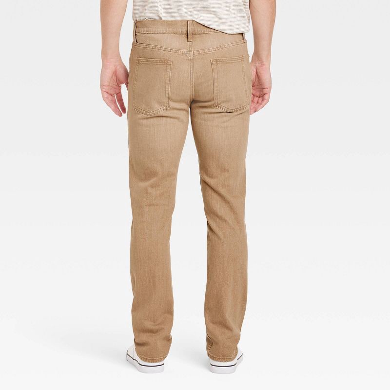 slide 2 of 3, Men's Slim Fit Jeans - Goodfellow & Co™ Khaki 38x30: Cotton Denim, Mid Rise, Stretch Fabric, 1 ct