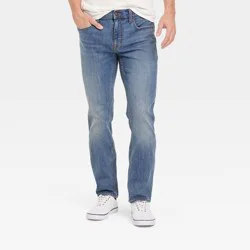 Men's Slim Fit Jeans - Goodfellow & Co™ Medium Wash 38x30: Cotton Spandex Denim, Mid Rise, Stretch Fabric