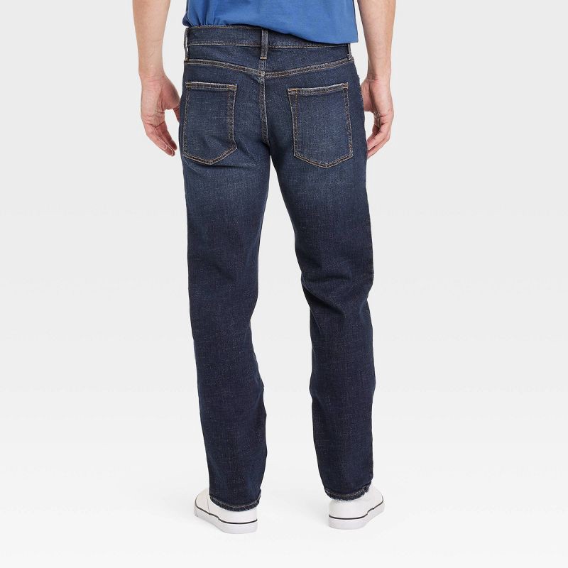 slide 2 of 3, Men's Slim Straight Fit Jeans - Goodfellow & Co™ Dark Wash 34x30: Midweight Denim, Stretch Fabric, Machine Washable, 1 ct