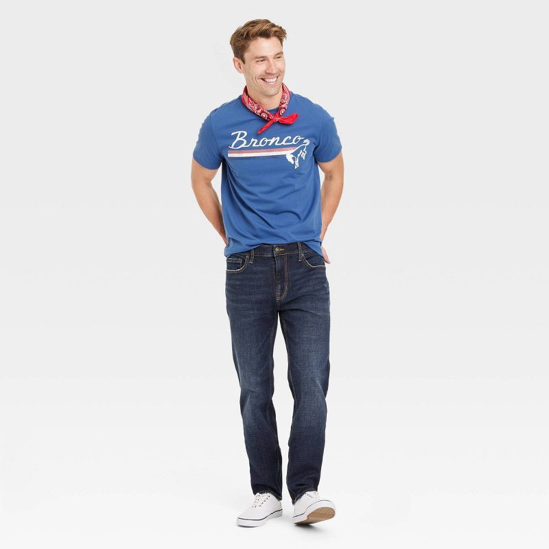 slide 3 of 3, Men's Slim Straight Fit Jeans - Goodfellow & Co™ Dark Wash 34x30: Midweight Denim, Stretch Fabric, Machine Washable, 1 ct