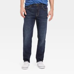 Men's Slim Straight Fit Jeans - Goodfellow & Co™ Dark Wash 36x32: Midweight Denim, Stretch Fabric