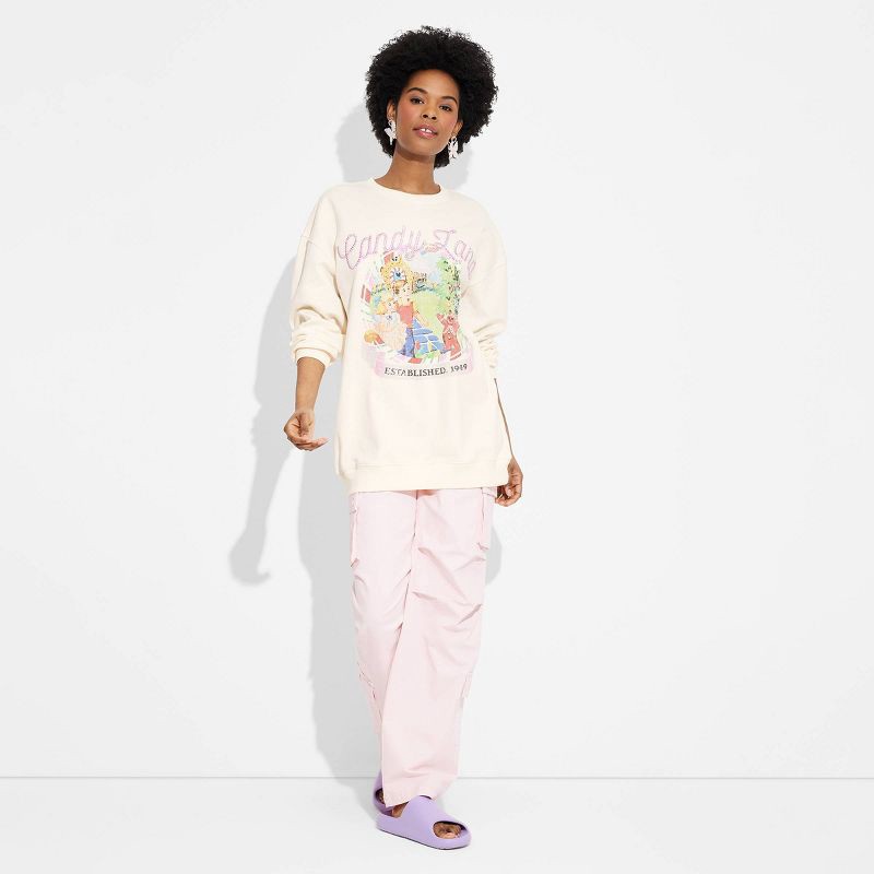 slide 3 of 3, Hasbro Women's Candy Land Graphic Sweatshirt - Ivory XL, 1 ct