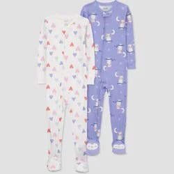 Carter's Just One You®️ Toddler Girls' Owls Footed Pajamas - White/Purple 3T