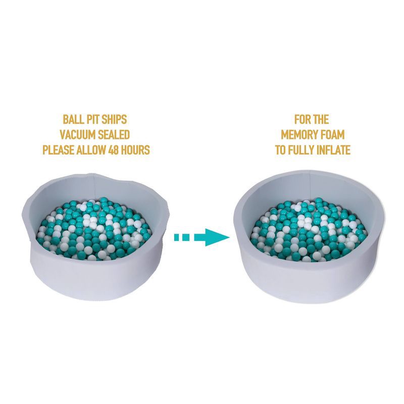 slide 5 of 5, Playtopia 36'' Foam Ball Pit with 250 ct Ball: Develops Gross Motor Skills, 250 ct
