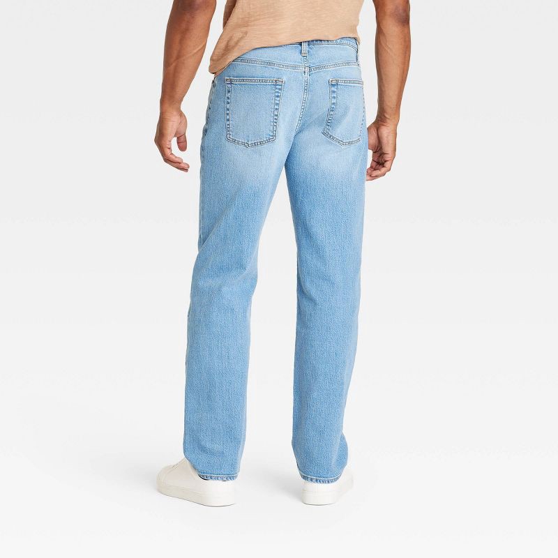 slide 2 of 3, Men's Relaxed Fit Jeans - Goodfellow & Co™ Light Wash 36x32: Midweight Denim, Stretch Fabric, Mid Rise, Machine Washable, 1 ct