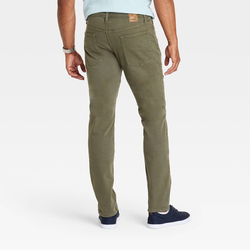 slide 2 of 3, Men's Comfort Wear Slim Fit Jeans - Goodfellow & Co™ Olive Green 38x30: Mid Rise, Stretch Denim, 1 ct