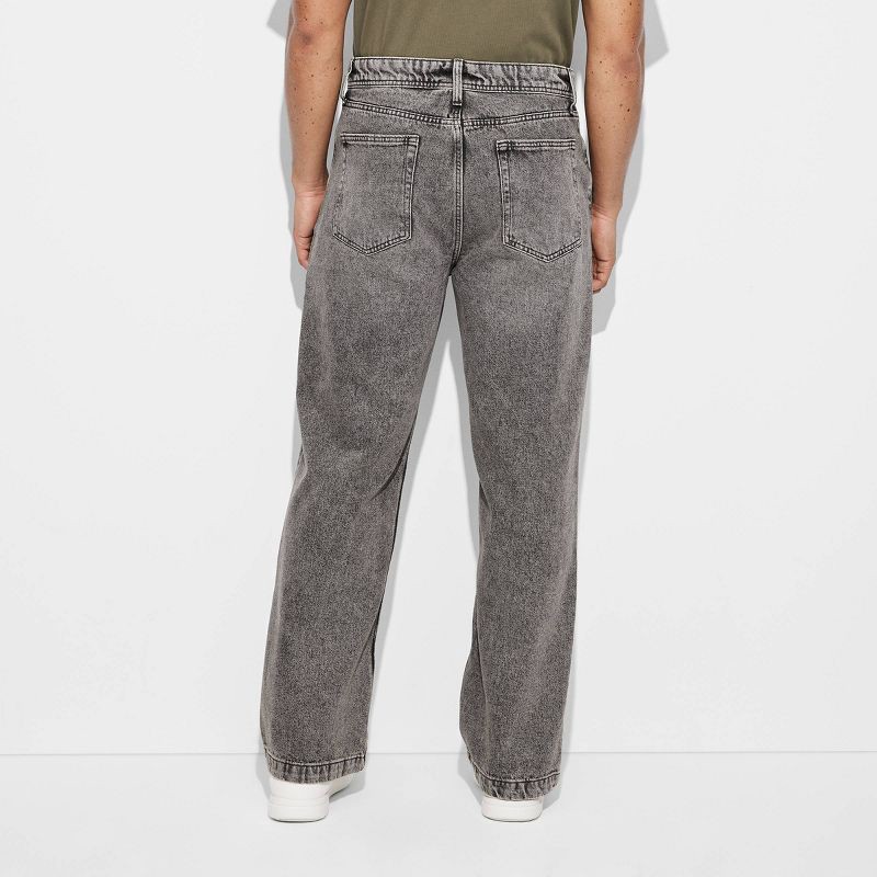 slide 3 of 3, Men's Baggy Fit Jeans - Original Use™ Black Wash 40x30: Mid Rise, Straight Leg, Denim, Machine Wash, Tumble Dry, 1 ct