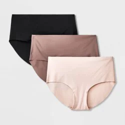 Girls' 3pk No Show Hipster Underwear - art class™ Beige/Black S