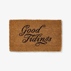 Threshold designed w/Studio McGee 1'6"x2'6" 'Good Tidings' Outdoor Coir Doormat Black - Threshold™ designed with Studio McGee: High Pile, Classic Pattern