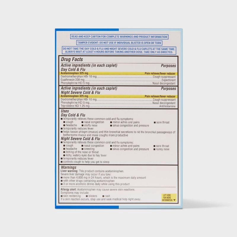 slide 3 of 5, Daytime & Nighttime Maximum Strength Cold & Flu Caplets - 40ct - up&up™, 40 ct