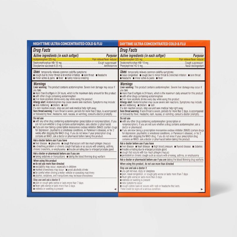 slide 3 of 6, Daytime & Nighttime Maximum Strength Cold & Flu Softgels - 96ct - up&up™, 96 ct