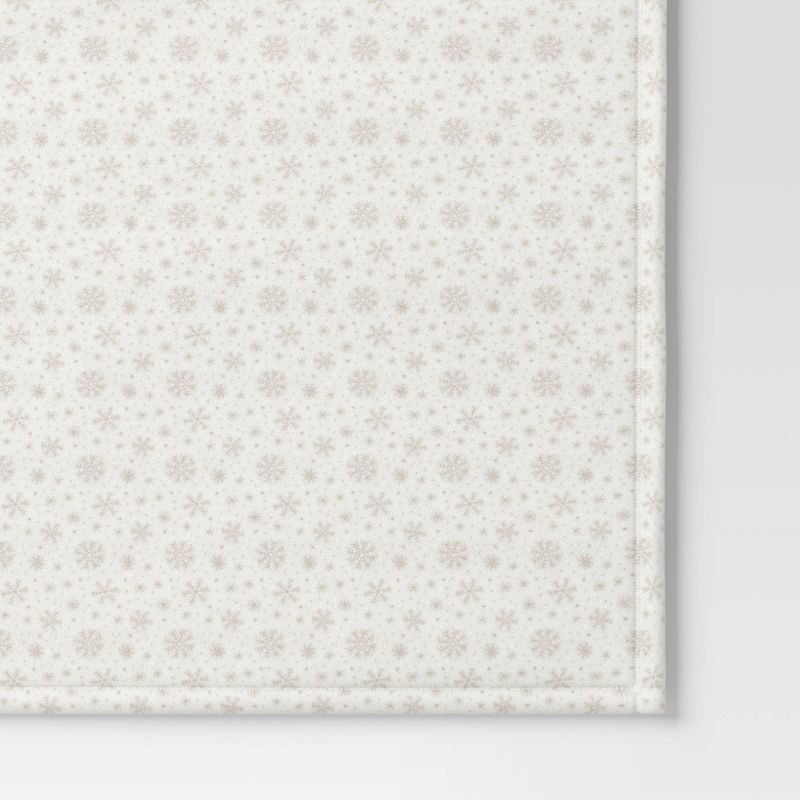 slide 4 of 5, Christmas Snowflake Printed Plush Throw Blanket Ivory - Wondershop™, 1 ct