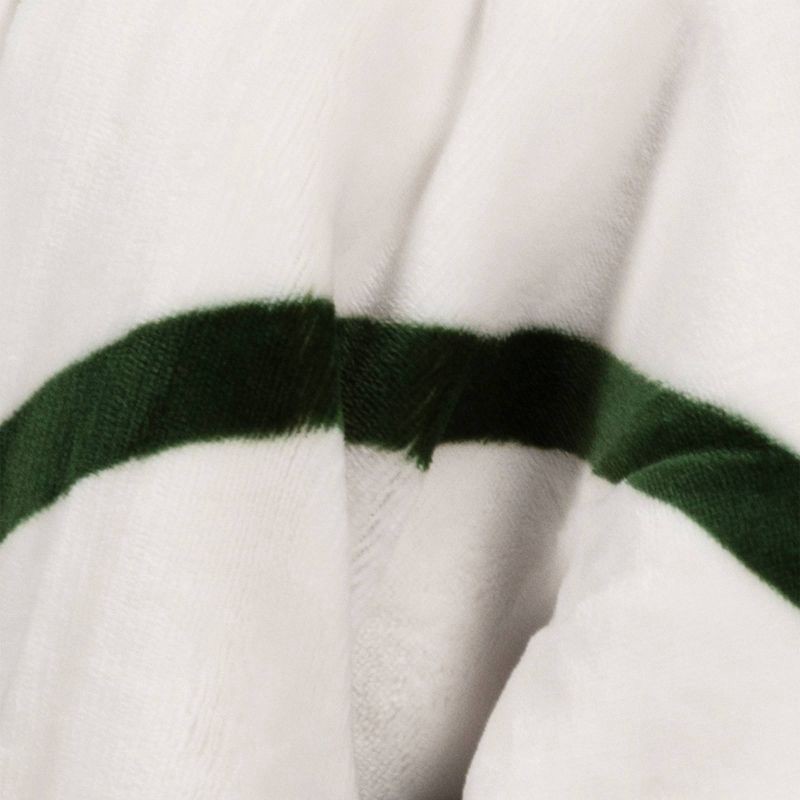 slide 5 of 5, Candy Cane Striped Printed Plush Throw Blanket with Faux Shearling Reverse Ivory/Green - Threshold™, 1 ct