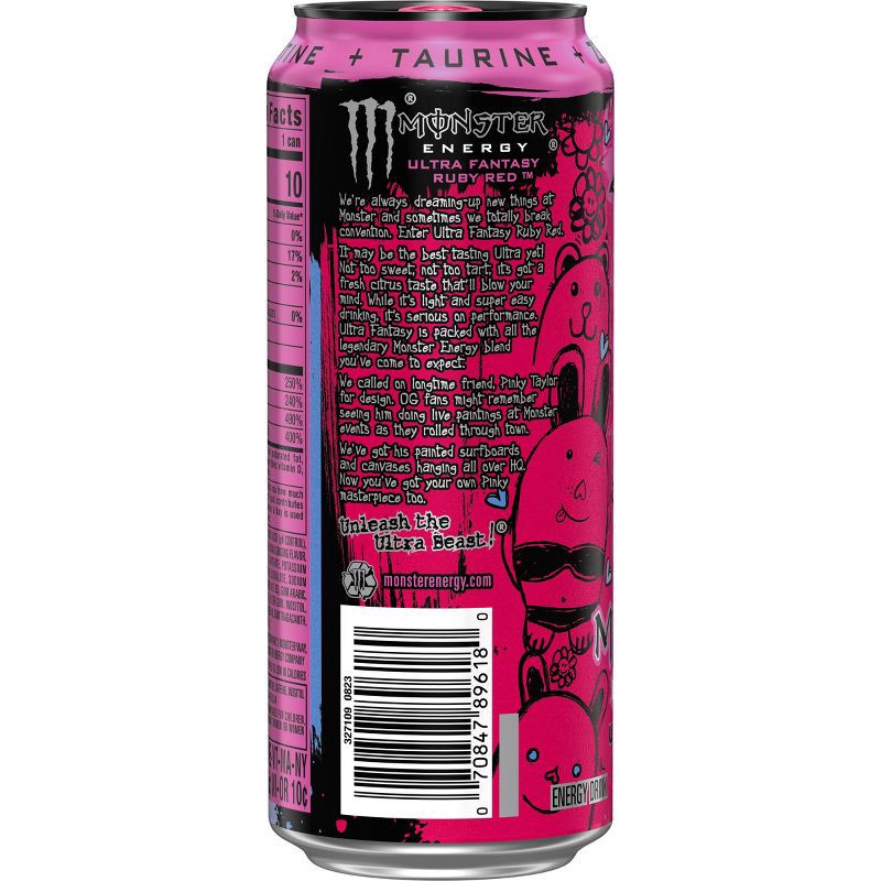 slide 2 of 4, Monster Energy Ultra Fantasy Ruby Red Energy Drink - 16 fl oz Can, 16 fl oz