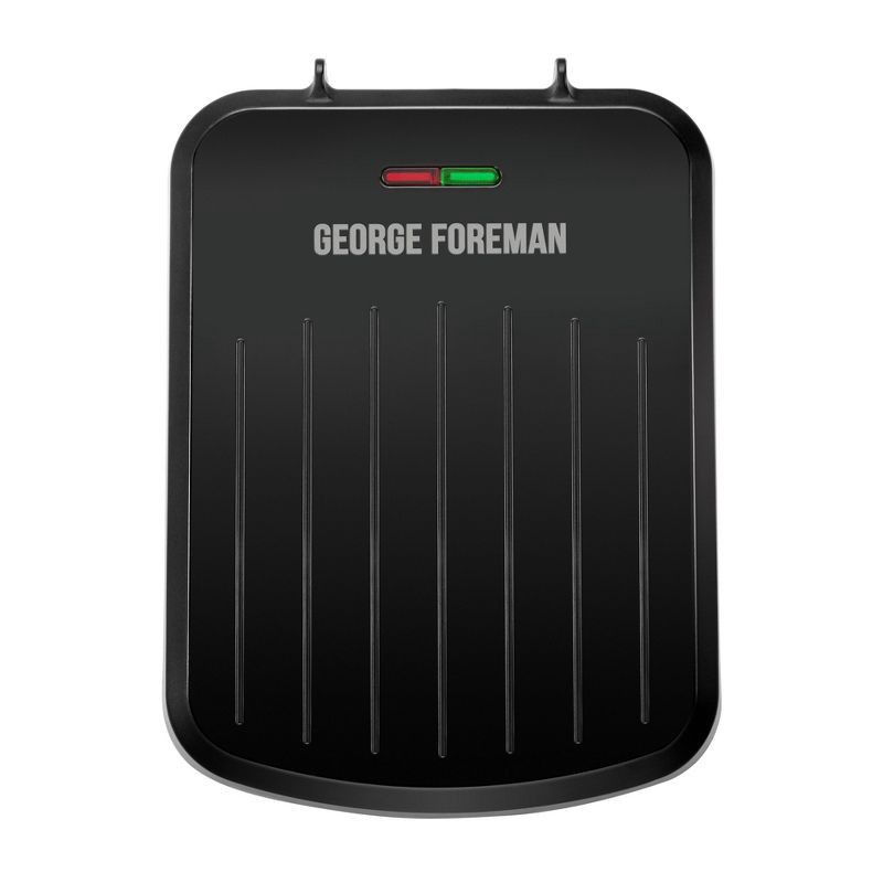 slide 3 of 8, George Foreman 2 Serving Classic Plate Electric Grill and Panini Press Black, 1 ct