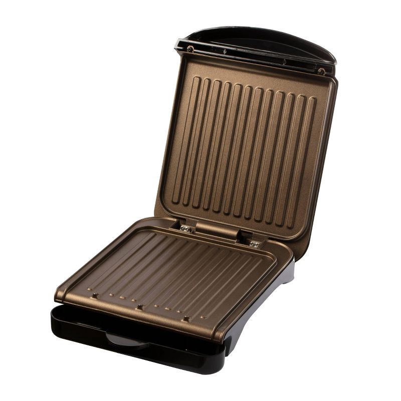 slide 1 of 8, George Foreman 2 Serving Classic Plate Electric Grill and Panini Press Black, 1 ct