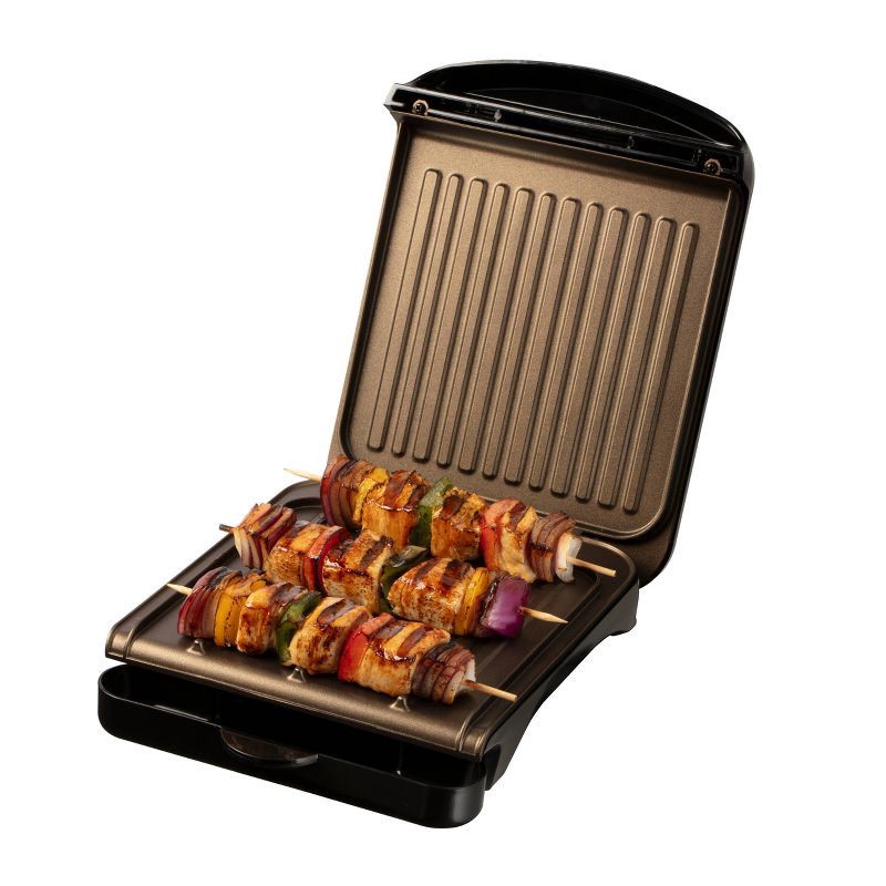 slide 5 of 8, George Foreman 2 Serving Classic Plate Electric Grill and Panini Press Black, 1 ct