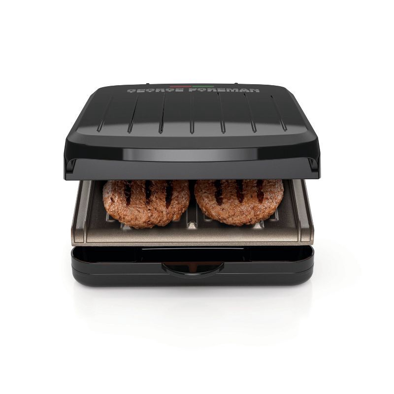 slide 6 of 8, George Foreman 2 Serving Classic Plate Electric Grill and Panini Press Black, 1 ct