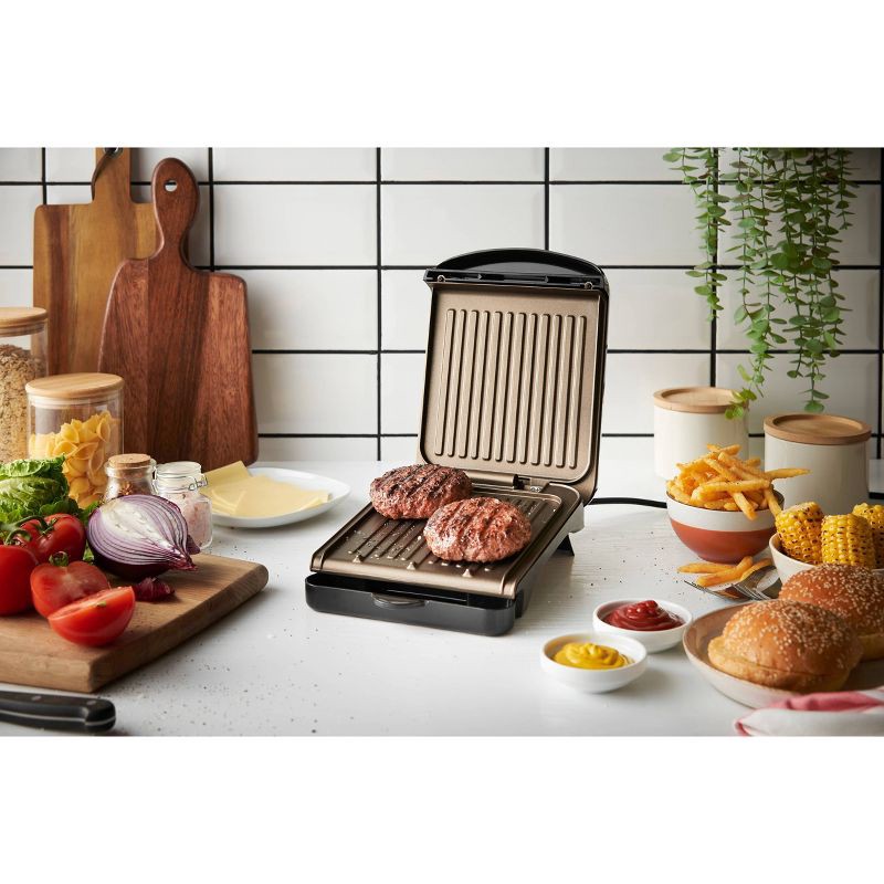 slide 7 of 8, George Foreman 2 Serving Classic Plate Electric Grill and Panini Press Black, 1 ct