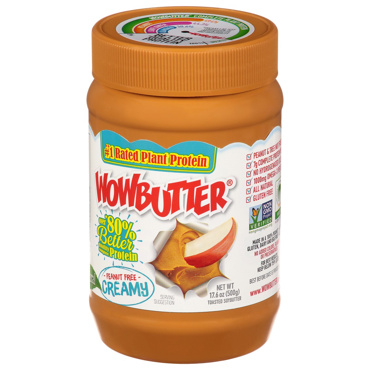slide 7 of 9, WOWBUTTER Peanut Free Creamy Toasted Soybutter - 17.6 oz, 17.6 oz