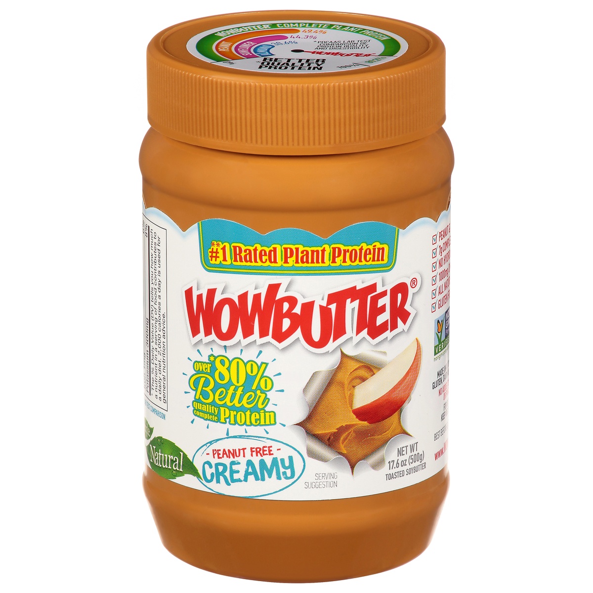 slide 1 of 1, WOWBUTTER Peanut Free Creamy Toasted Soybutter 17.6 oz Jar, 17.6 oz
