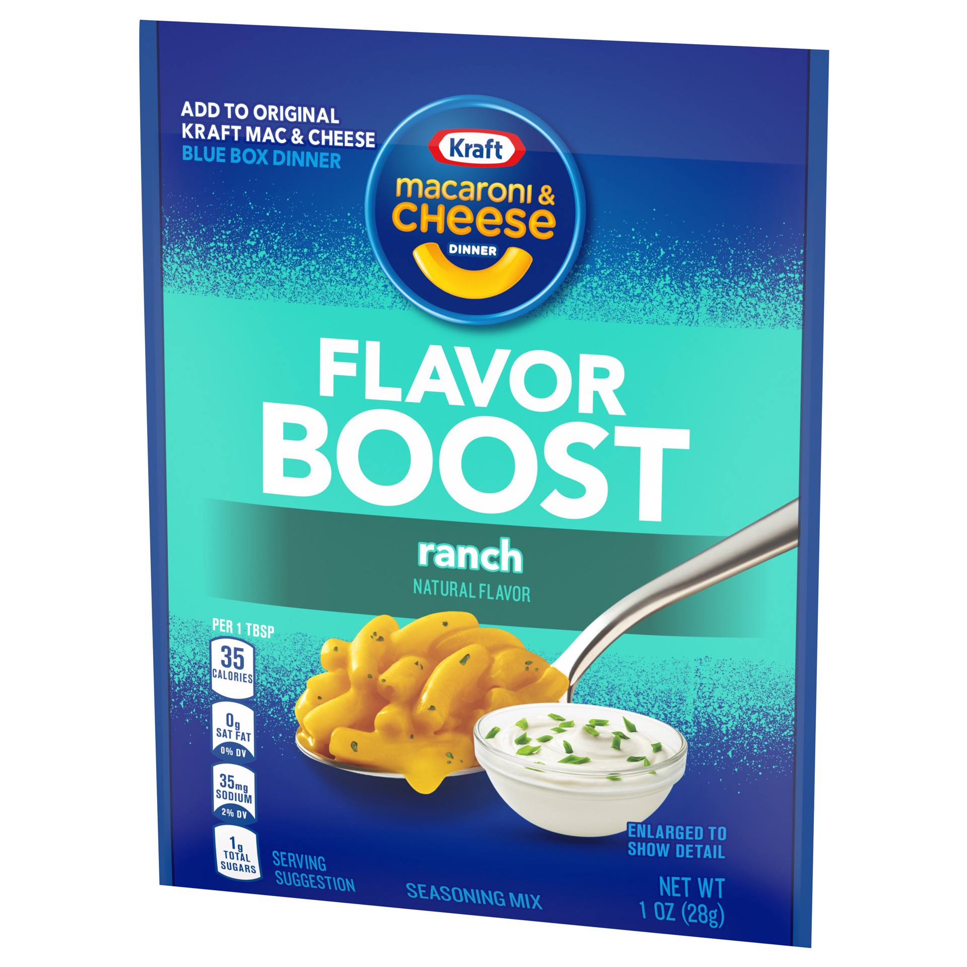 slide 2 of 5, Kraft Mac & Cheese Macaroni and Cheese Dinner Flavor Boost Ranch Seasoning Mix, 1 oz. Packet, 1 oz