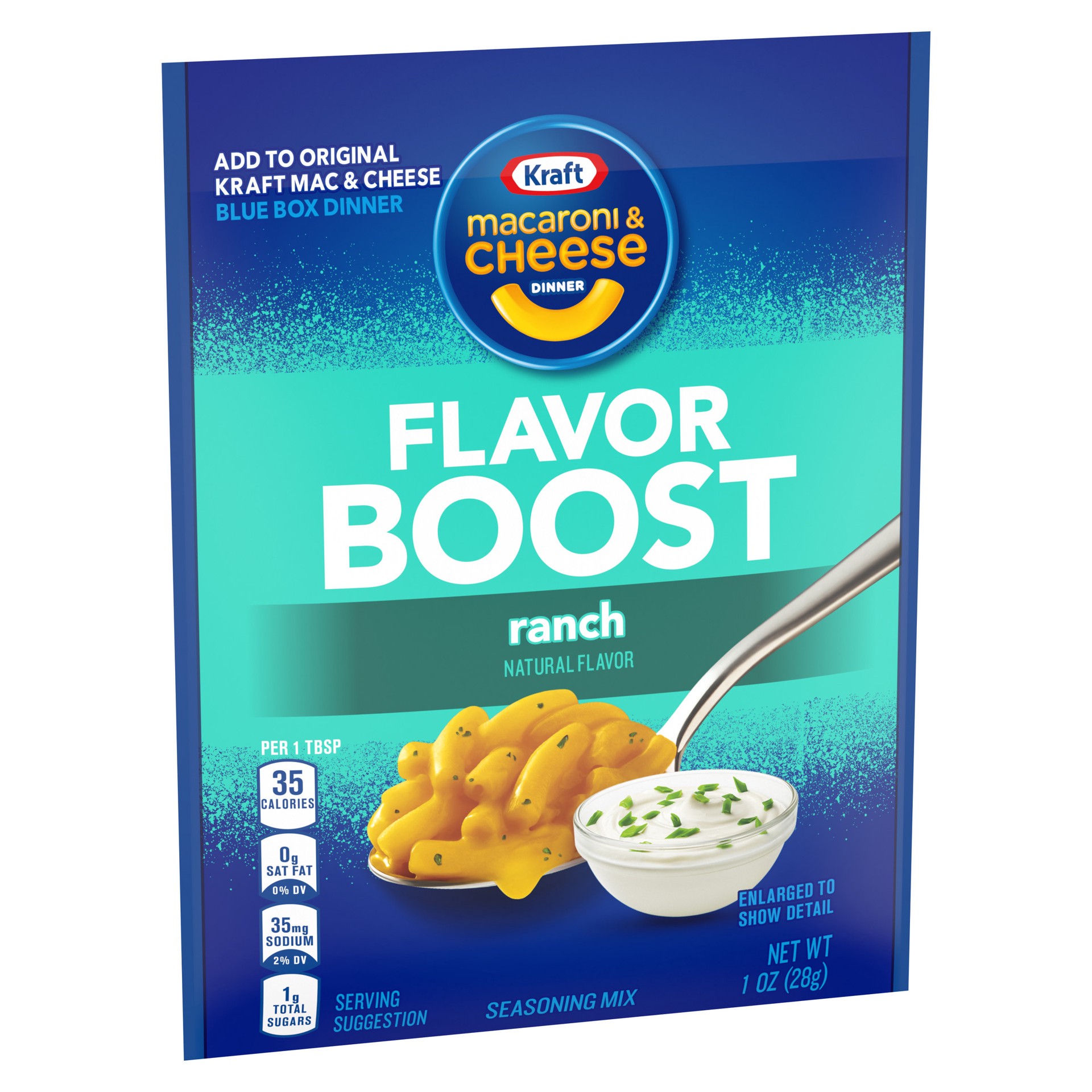 slide 3 of 5, Kraft Mac & Cheese Macaroni and Cheese Dinner Flavor Boost Ranch Seasoning Mix, 1 oz. Packet, 1 oz