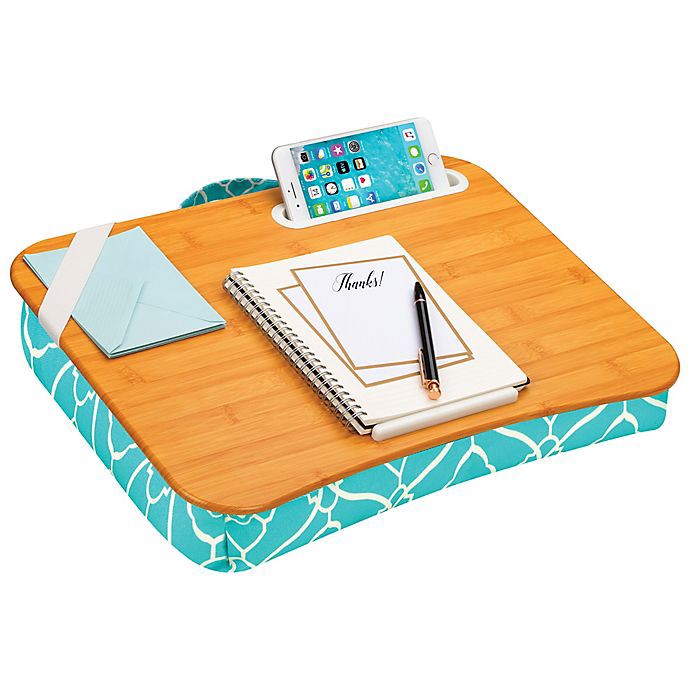 slide 2 of 2, Lap Gear Designer Lap Desk - Aqua Trellis, 13 ft x 17 ft